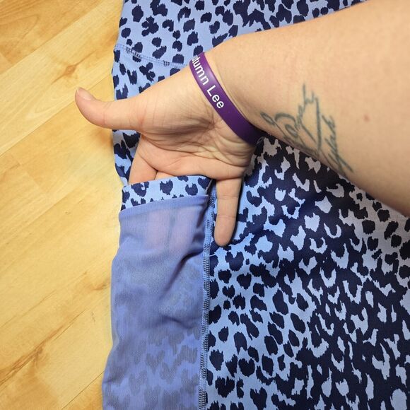 Fabletics Womens Plus Size 3X Blue Leopard Print Stretch Athletic Leggings‎ - Picture 5 of 6